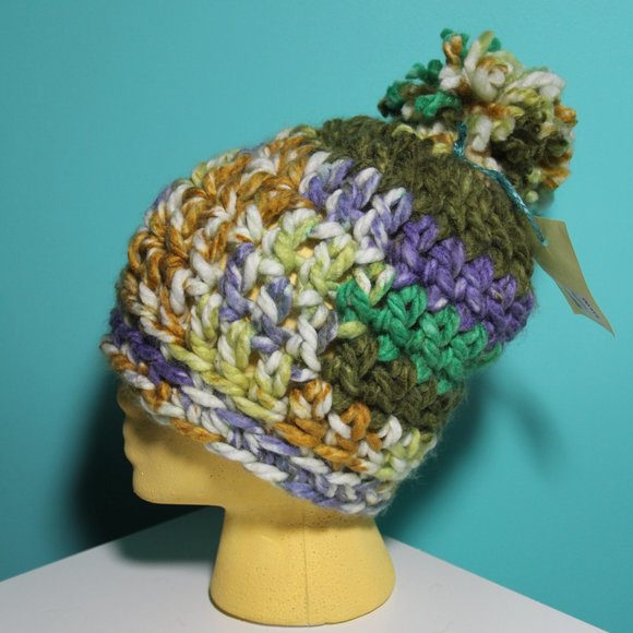 CHUNKY CROCHET SLOUCHY BEANIE HAT CAP Happy Trails 4ever - Picture 8 of 12
